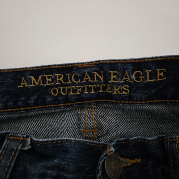 American Eagle Outfitters Mens Original Straight Dark Wash Jeans Size 32x34 - Picture 3 of 5